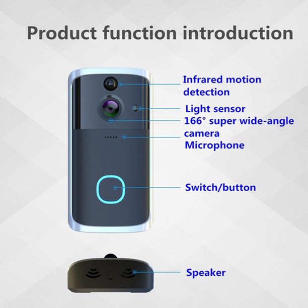 Timbre Cámara Detección de movimiento Resistente a Inalámbrico Monitor de  intercomunicación de 2 vías Imagen Timbre Gloria Timbre de videoportero