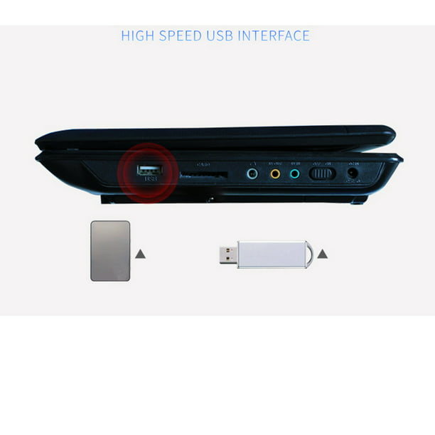 Reproductor de DVD portátil de "Reproductor de video HD Entrada AV Salida Dispositivo de reprodu Inevent DZ7602-01 | Walmart en línea
