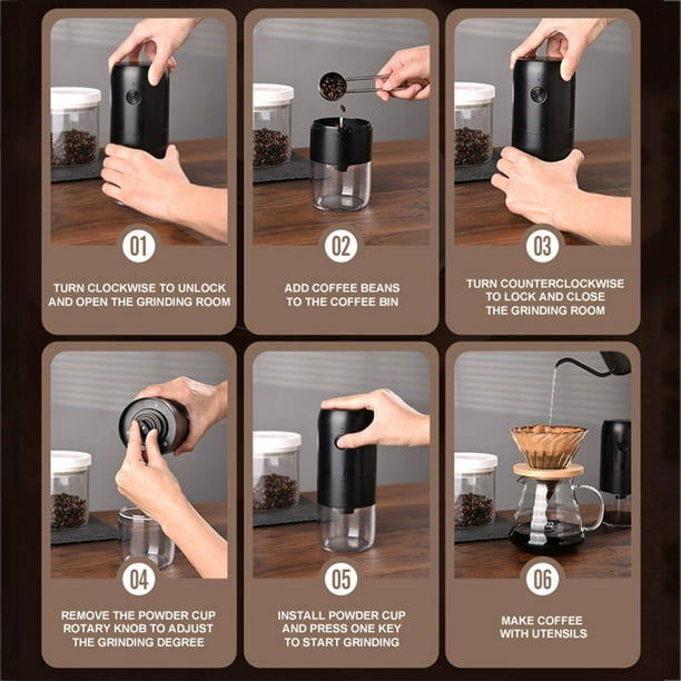 Cafetera molinillo de café en grano de carga USB eléctrico para el