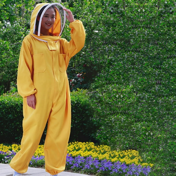 Injueey Traje de apicultor transpirable y cómodo para mayor seguridad,  cómodo de llevar, disfraz de apicultor Jardín y Patio amarillo l