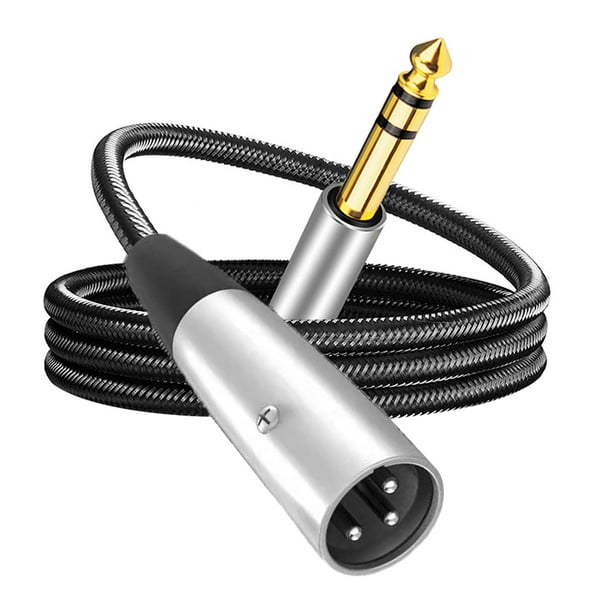 Cable de audio estéreo, conector jack TRS macho de 6,35 mm a XLR macho para  micrófonos, altavoces, dj, mesas de mezclas, consola