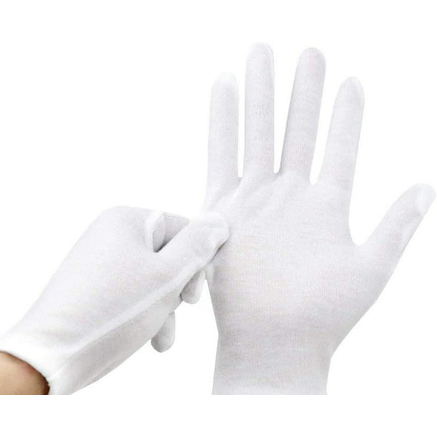 Guantes de algodón blanco 14 pares Guantes de protección de enfermería  Guantes de tela blanca Cómodos Transpirables Cuidado de la piel Inspección  de joyas Trabajo diario oso de fresa Producto electrónico