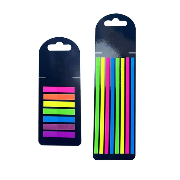 6 juegos de marcadores de página, marcadores adhesivos, bloc de notas,  etiquetas, banderas, pestañas fluorescentes, pestañas de almohadilla de