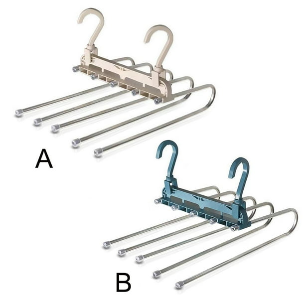 Colgador de ropa acero inoxidable. Colgador con bandejas