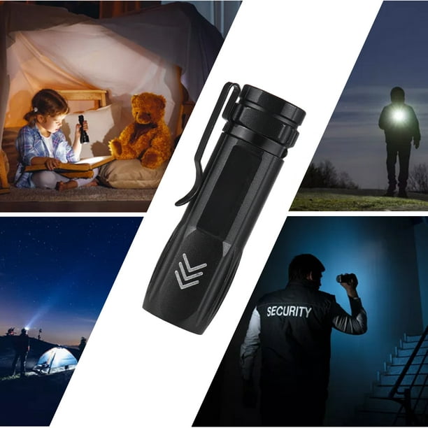 Linternas LED con zoom, linterna pequeña, linterna recargable USB,  linternas de mano, luz de flash de trabajo para emergencias de camping