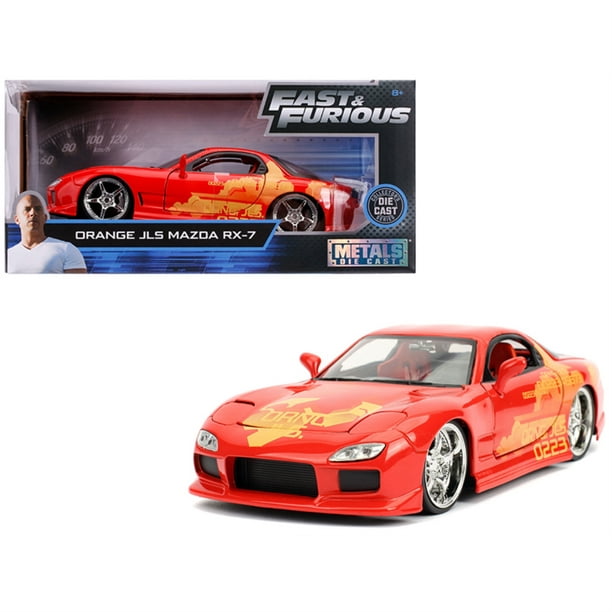 Jada Toys Fast & Furious 1:24 Orange JLS Mazda RX-7 Die-cast Toy Car F –  Wixez
