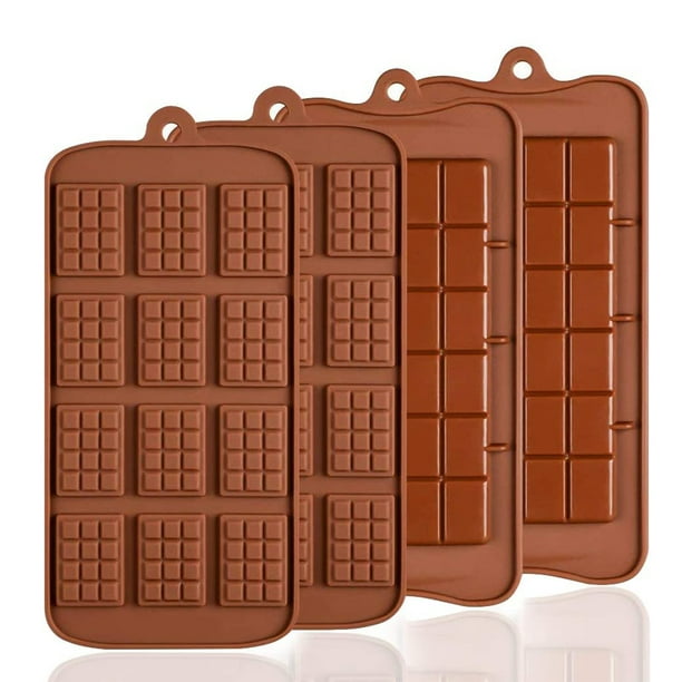  Juego de 4 moldes de silicona para chocolate, caja de regalo de chocolate  para mujer, cajas de dulces vacías con 2 moldes de chocolate, caja de trufa para  chocolate hecho a
