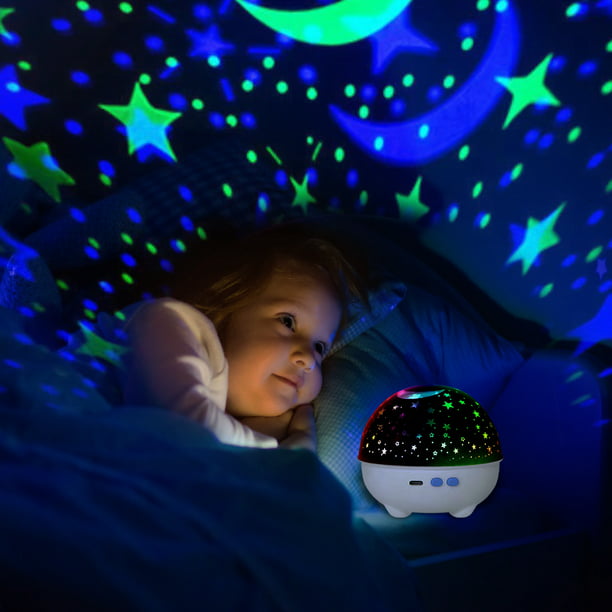  Luz nocturna de estrellas para niños, lámpara de