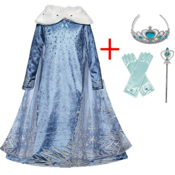 Disfraz talla 150 para 7 8 años para niña de princesa Elsa, Halloween 
