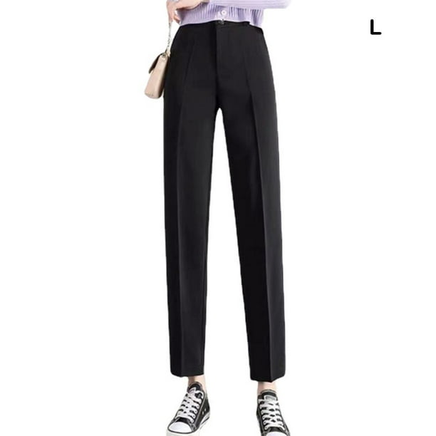 Guardurnaity Pantalones de verano para mujer, pantalones formales con  bolsillos de cintura alta para mujer, traje de ocio para mujer, elásticos  de