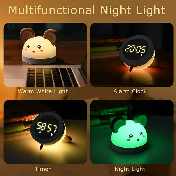 2S Colorido Silicona Suave USB Recargable Animal Luz Nocturna