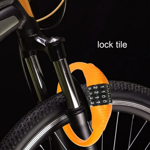 Candado de Bicicleta Antirrobo (4 colores) antirrobo de combinación de 4  dígitos Candado,utilizado para bicicletas, motocicletas, puertas,(Negro) El