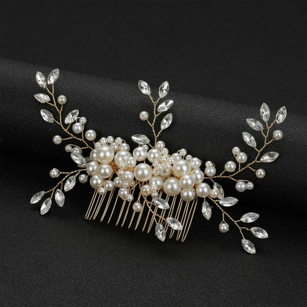 Accesorios para el cabello de la boda Peine de perlas de cristal Cinturón  de pelo Borla larga Adornos de cabello de novia de boda Joyería para el  cabello Trenzado de diademas