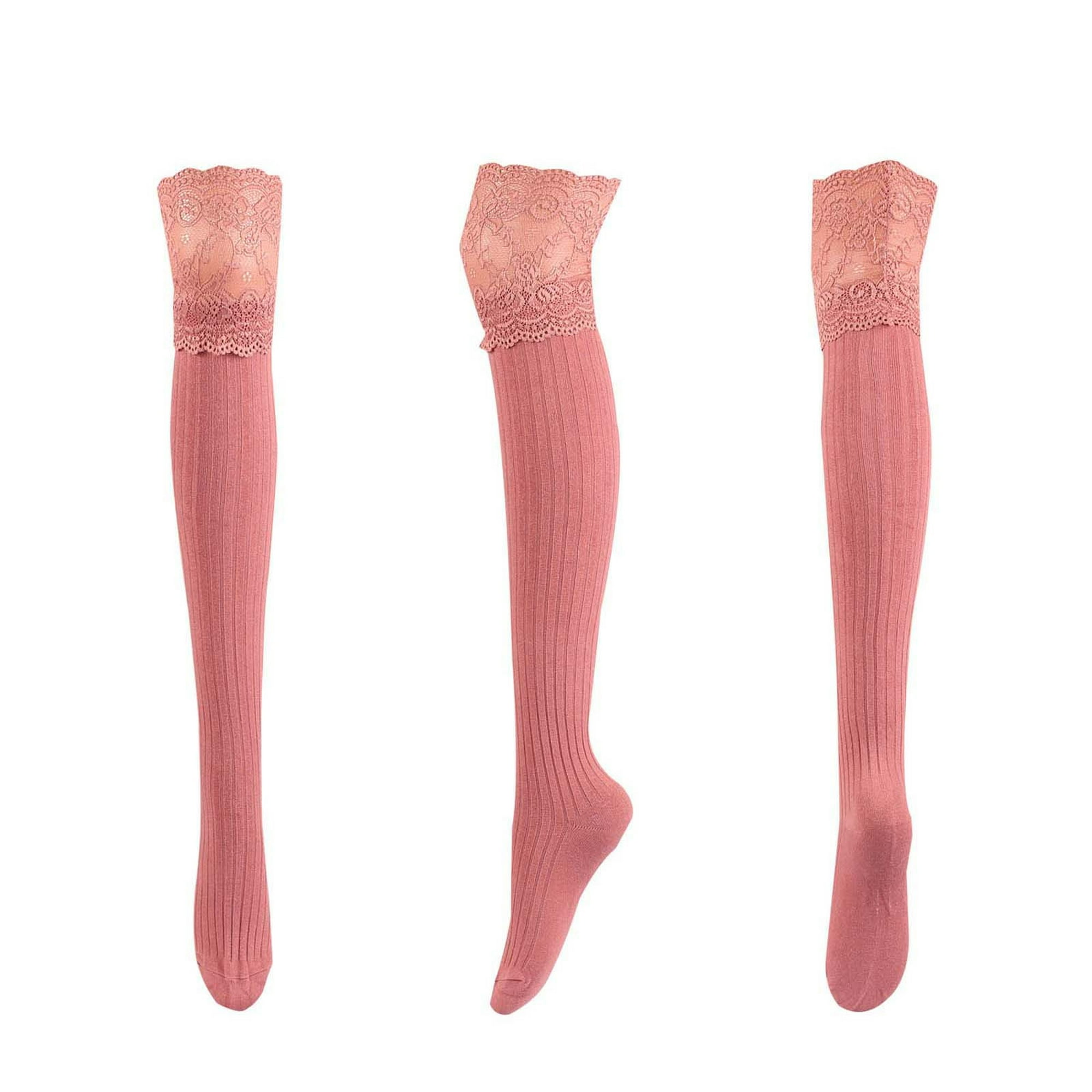Calcetines de punto para mujer sobre la rodilla calcetines largos de tubo  alargado