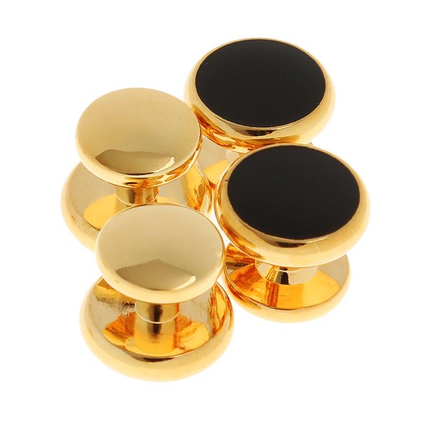 Botones tipo joya en tono negro y dorado de 17 mm x 20 mm, un juego de 6 -   México