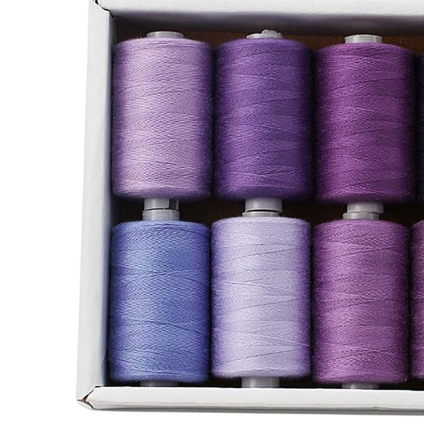 Hilo de coser de 24 colores para coser a máquina ya mano, 1000 yardas,  poliéster