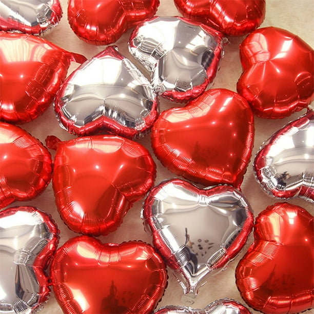 Globo inflable de corazón Globos de helio Decoración de San Valentín (plata  roja) Likrtyny Para estrenar