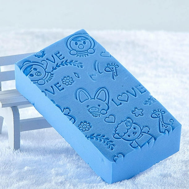  Esponja suave para bañarse, paquete de 2 esponjas de baño  exfoliantes, con formas de animales, piel muerta, removedor de esponja para  el baño de bebés y niños pequeños (amarillo, azul) 