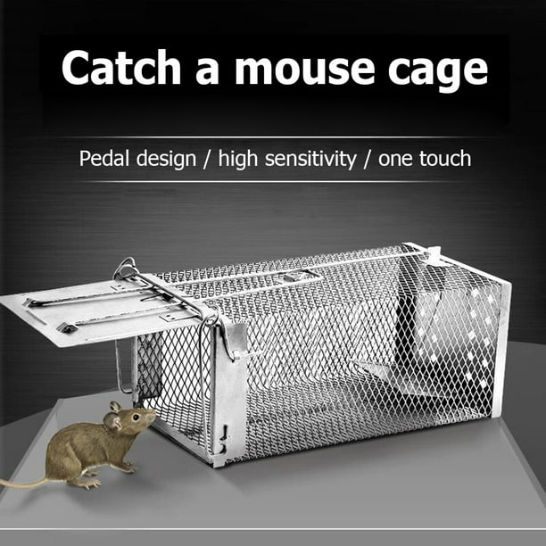 Jaula trampa para ratones para el hogar, trampas automáticas para