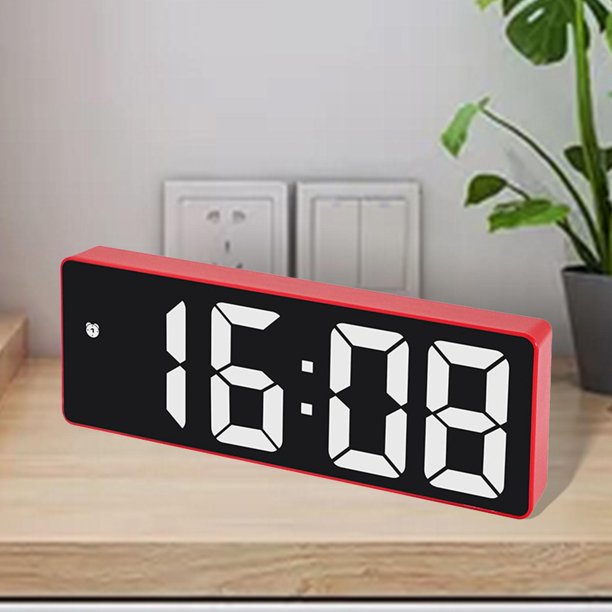 Reloj despertador digital moderno Temperatura Espejo LED Reloj para Negro  BLESIY Despertador digital