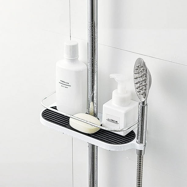 Estante de ducha sin taladro para barra de ducha, soporte organizador de  baño para champú, se adapta a riel de 19mm - 25mm, 1 ud. JM