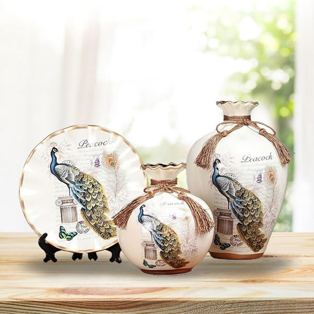 Jarrones de cerámica para decoración del hogar, juego de 3, jarrones  pequeños para decoración, jarrón decorativo para decoración moderna del  hogar