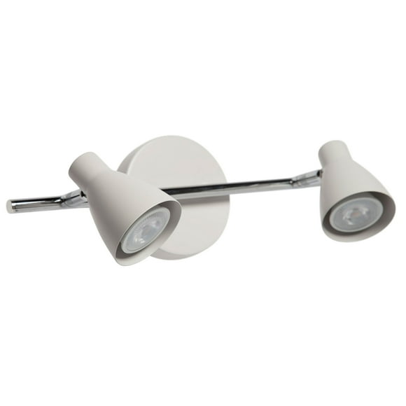 lámpara tipo riel para sobreponer en techo o muro con cabezas ajustables blanco illux tr2402b