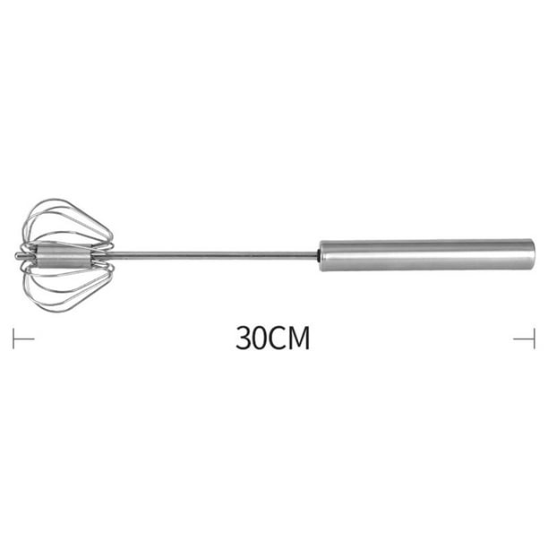 Batidor de acero inoxidable, batidora de mano semiautomática, batidor de  leche de huevo, espumador de leche, batidor giratorio para mezclar, batir y