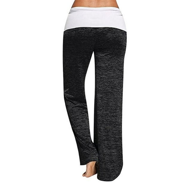 Pantalones de Yoga de pierna ancha para mujer, pantalón largo