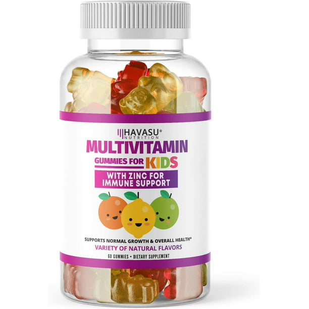 Gomitas Multivitamínicas Havasu Nutrition con Vitamina A, C, D3, E, B6, B12  y Zinc Infantil 60 Unidades Havasu Nutrition HN-845325
