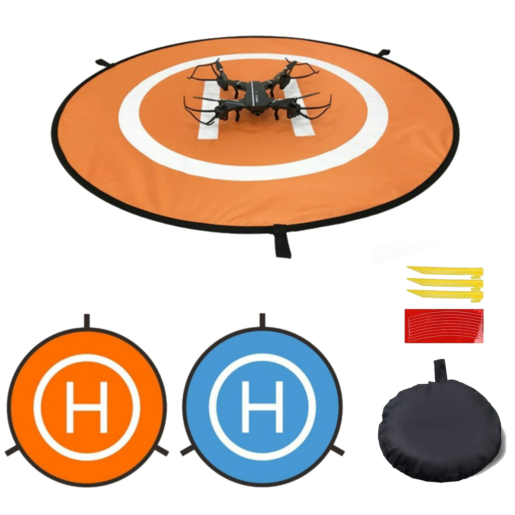 Drone landing pad de 55 cemtimetros plegable doble vista nylon impermeable pista de aterrizaje y despegue compatible con drones dji mavic y todas las demás marcas del mercado