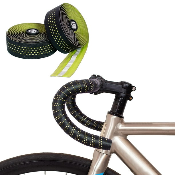  Cinta para manillar de bicicleta, cinta para manillar de  bicicleta, cinta para manillar de bicicleta, cinta para bicicleta de  carretera, impermeable, cinta de EVA con enchufe de 2 barras (color 