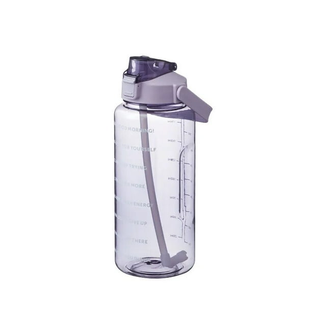 Botella de Agua Deportiva 1 litro con Pajita, Tapa de Botella 2-in