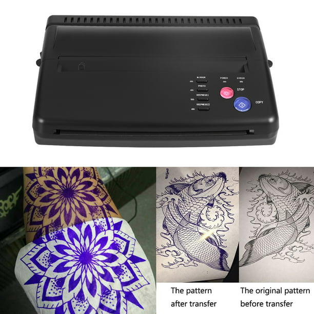 Transferencia de tatuajes profesional, Tattoo transferencia maquina de  tatuaje impresora copiadora de plantilla para impresora de papel(US Plug)  Ecomeon no