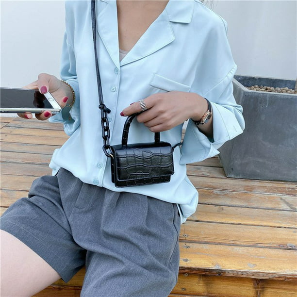 Bolso de mano con cadena para mujer Mini bolsa de hombro informal de moda