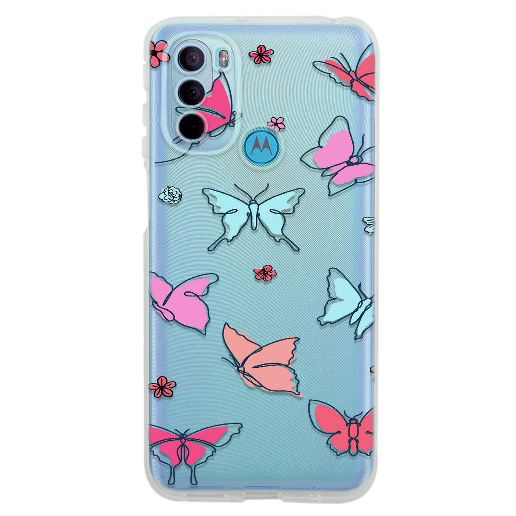 Funda para moto g31 trazo de mariposas uso rudo, instacase protector para moto g31 antigolpes, case trazo de mariposas