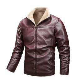 Chaqueta de piel y forro polar para hombre, chaqueta de moto, chaqueta de  piel cálida Fridja BV0+5746