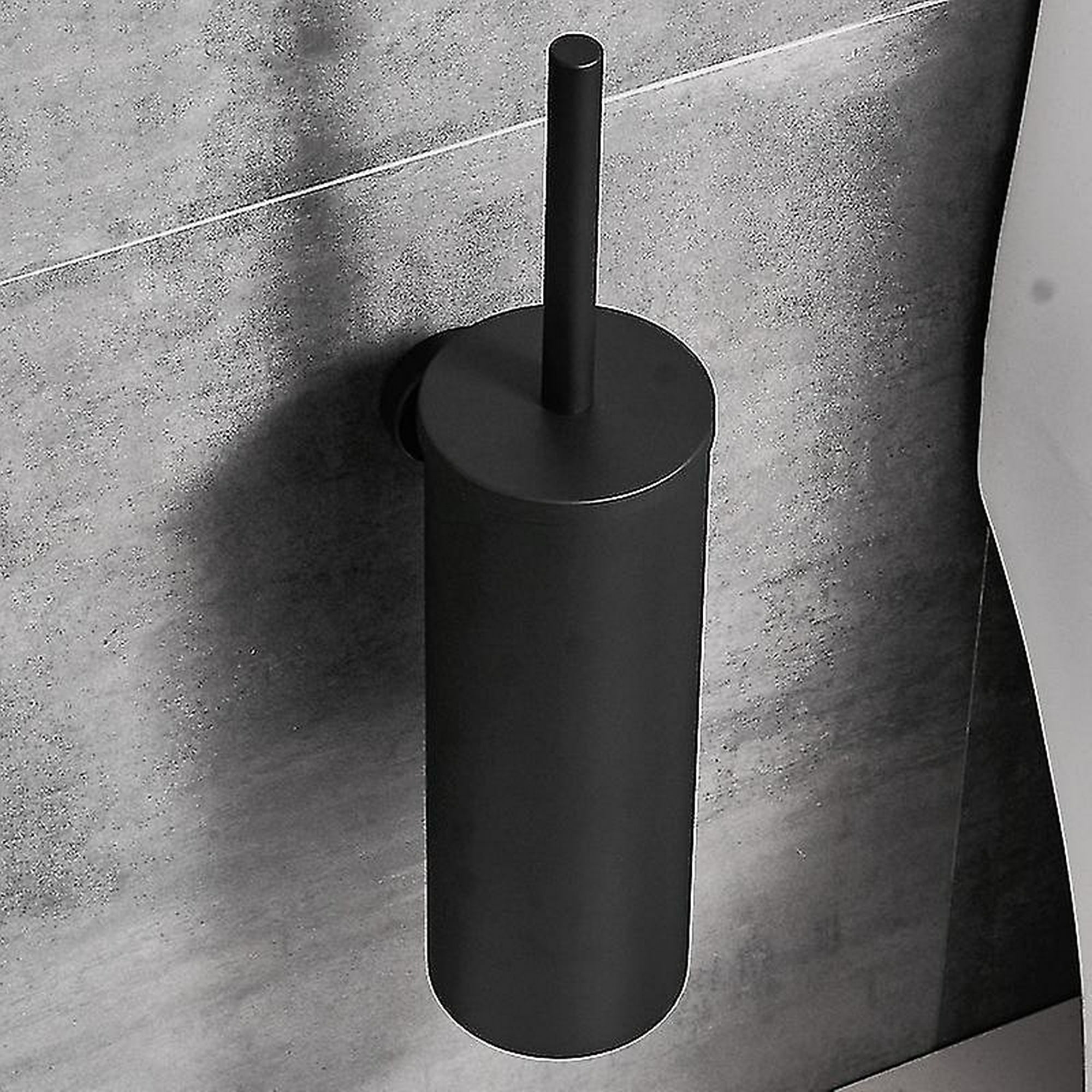  Escobillero negro mate moderno montado en la pared de acero  inoxidable accesorios de baño (negro mate) : Hogar y Cocina