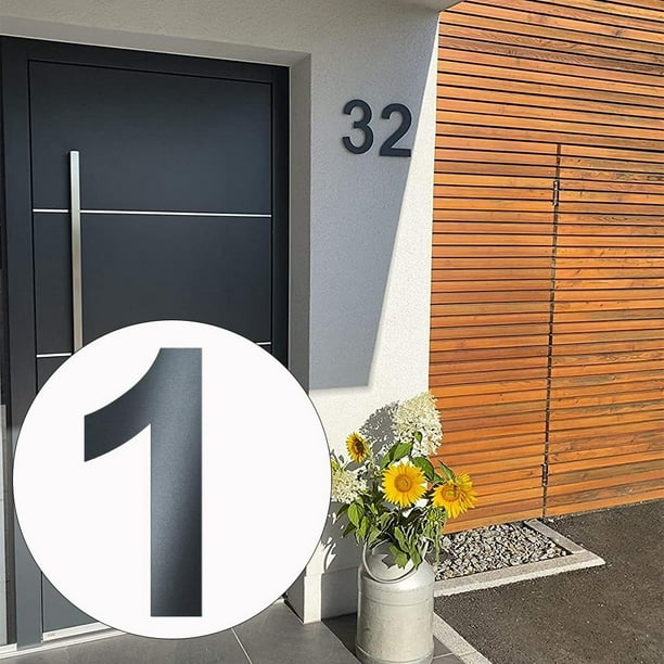 Números de casa modernos para exteriores, números flotantes de 5 pulgadas  para decoración de puerta, patio, calle y buzón, señalización de