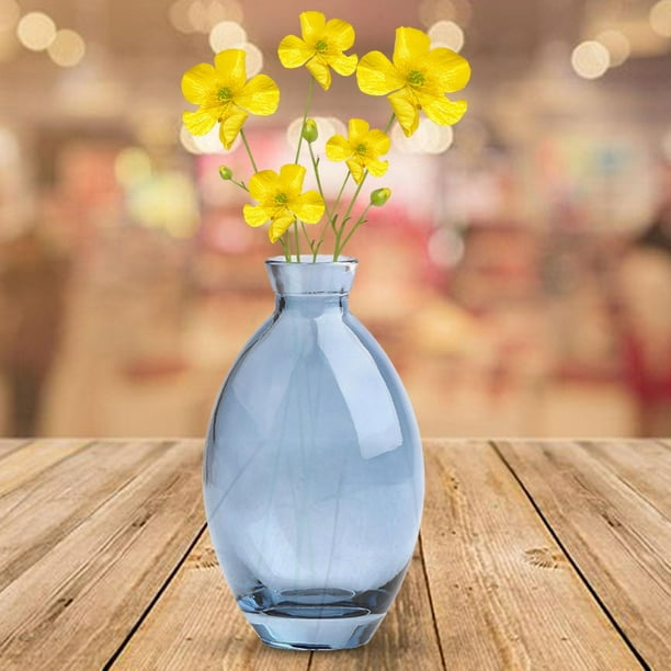 Florero de cristal para sala de estar, flores secas, estilo nórdico,  transparente, accesorios de decoración del hogar, jarrón de flores para