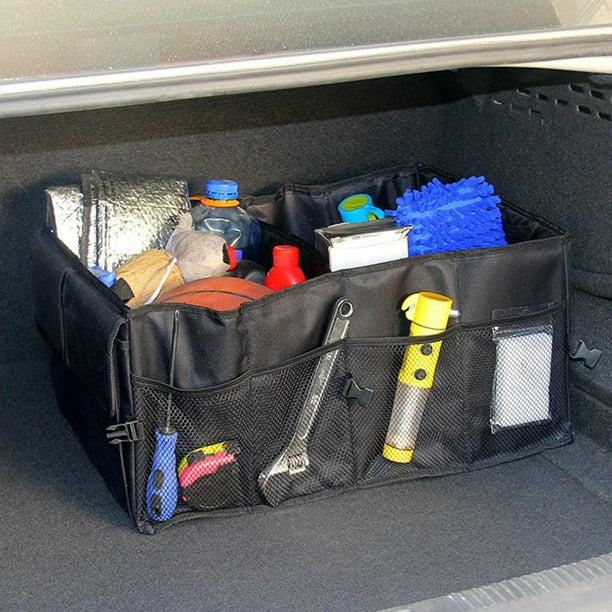 Organizador de autos, caja de almacenamiento para autos, manijas  reforzadas, accesorios interiores para automóviles, bolsa plegable para  maletero de Zulema Organizador de maletero de coche