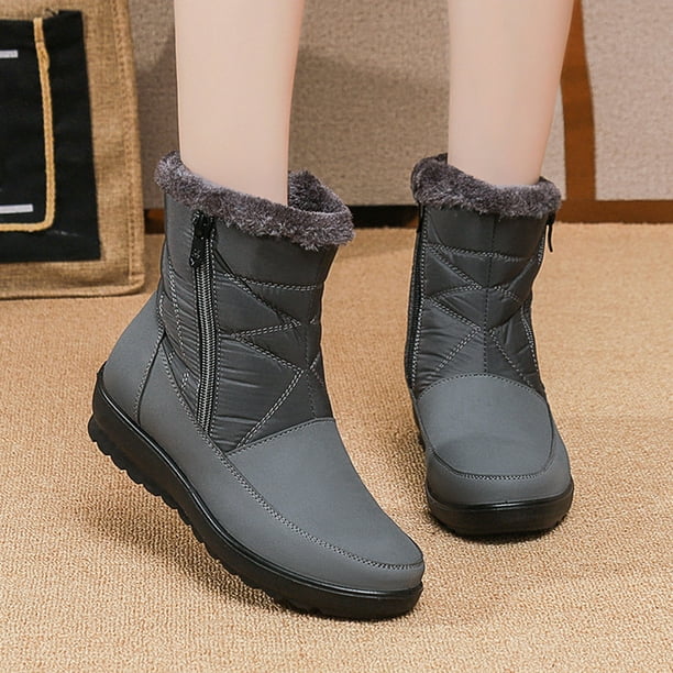  Botas de mujer de moda Zapatos de invierno para mujer, botas de  nieve cálidas para mujer, botas de tobillo casuales de Navidad (color:  negro, talla de zapato: 36) : Ropa, Zapatos