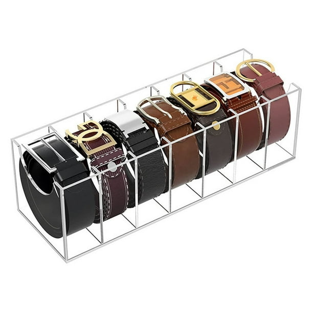  Organizador de cinturón de acrílico transparente con 5  compartimentos, almacenamiento versátil de armario y soporte para cinturones,  corbatas y bufandas, organizador transparente, transparente y que : Hogar y  Cocina