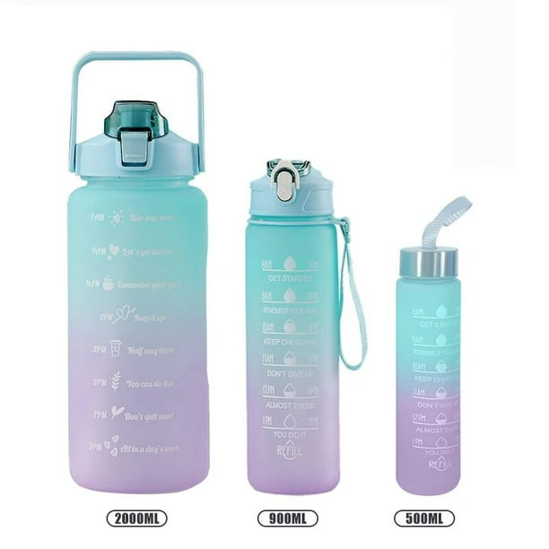 Botella de agua de 2 litros y 2000ML, botella de agua deportiva  motivacional con pegatinas de marcador de tiempo, portátil y reutilizable -  AliExpress