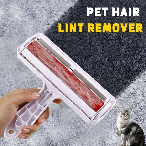 Rodillo removedor de pelo de mascotas para muebles/cama, removedor de pelo  reutilizable para gatos y perros con base autolimpiante, herramienta de