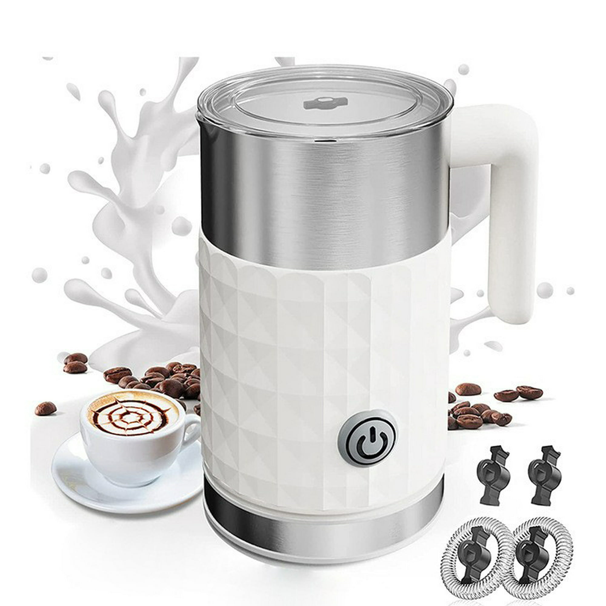  Espumador de leche 4 en 1, vaporizador eléctrico automático de  espuma fría y caliente y calentador de leche para latte, capuchinos,  macchiato, leche de chocolate caliente : Hogar y Cocina