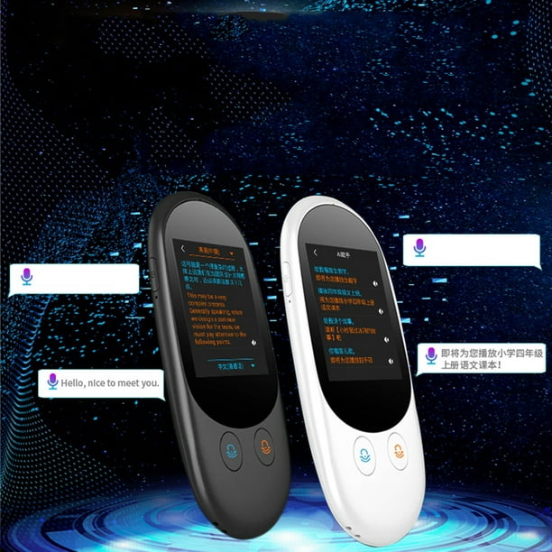 Inteprter Traductor de voz instantáneo portátil Dispositivo de traducción  de idiomas sin conexión Traducción de fotos en tiempo real Electrónica  negro