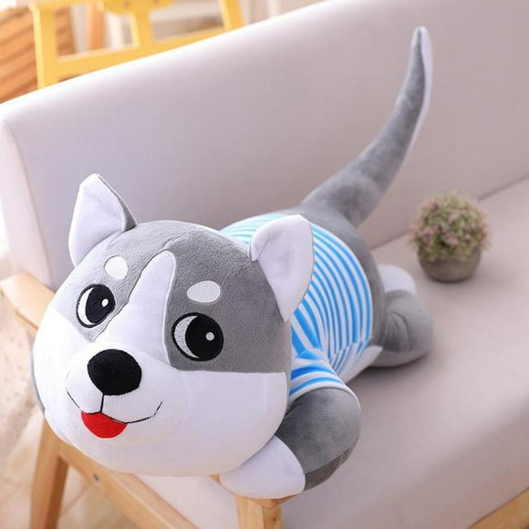 husky de gran tamaño juguete suave de peluche animal de dibujos animados perro muñeco de peluche sofá almohada para dormir cojín regalo de cumpleaños para novia para niños zhangmengya led