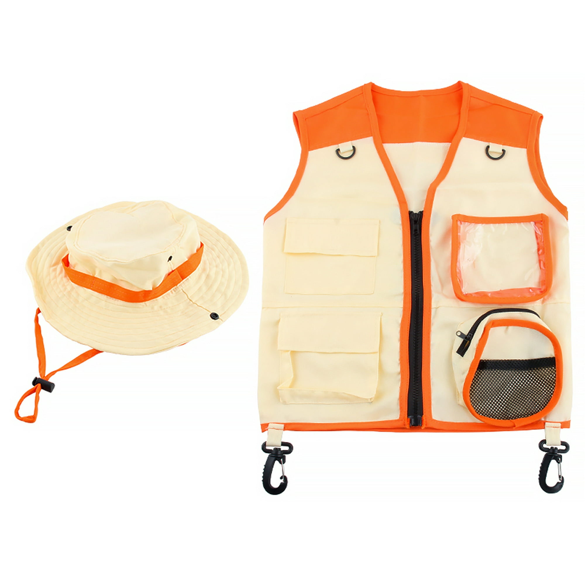  Kit de explorador para niños con chaleco y sombrero de safari,  equipo de campamento para niños, traje de safari, kit de atrapa insectos  para niños y más - Kit de explorador