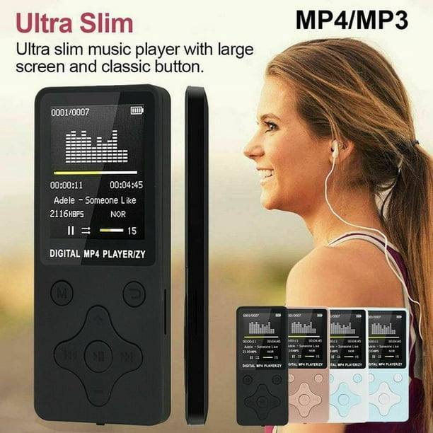 Reproductor de MP3, mini reproductor de música MP3 portátil con auriculares  y cable USB, clip trasero, reproductor de música de sonido sin pérdida